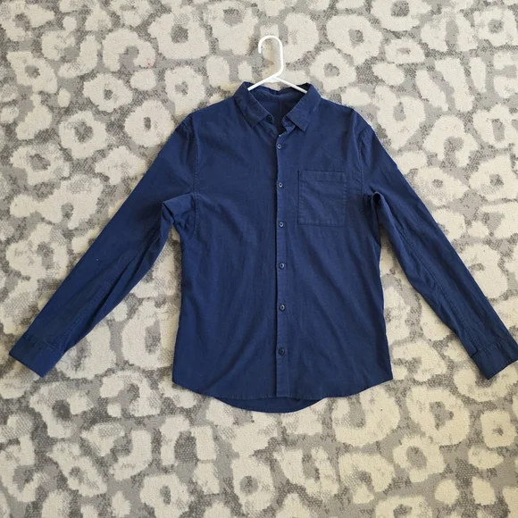 Lululemon Long Sleeve Button Down Shirt BUNDLE OF 2 Gray Blue Mens Medium - Picture 7 of 11